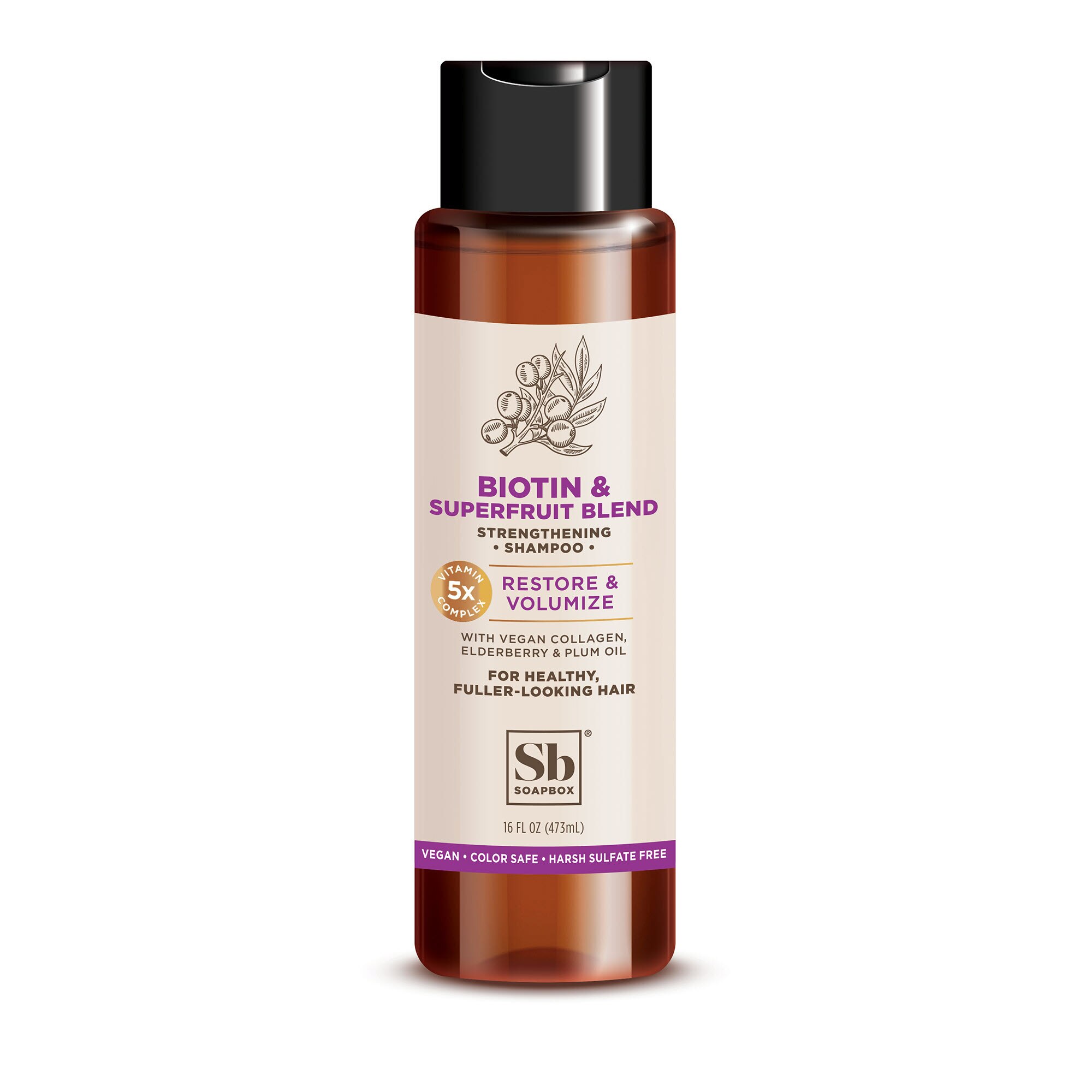 Soapbox Biotin and Superfruit Restore & Volumize Shampoo, 16 OZ