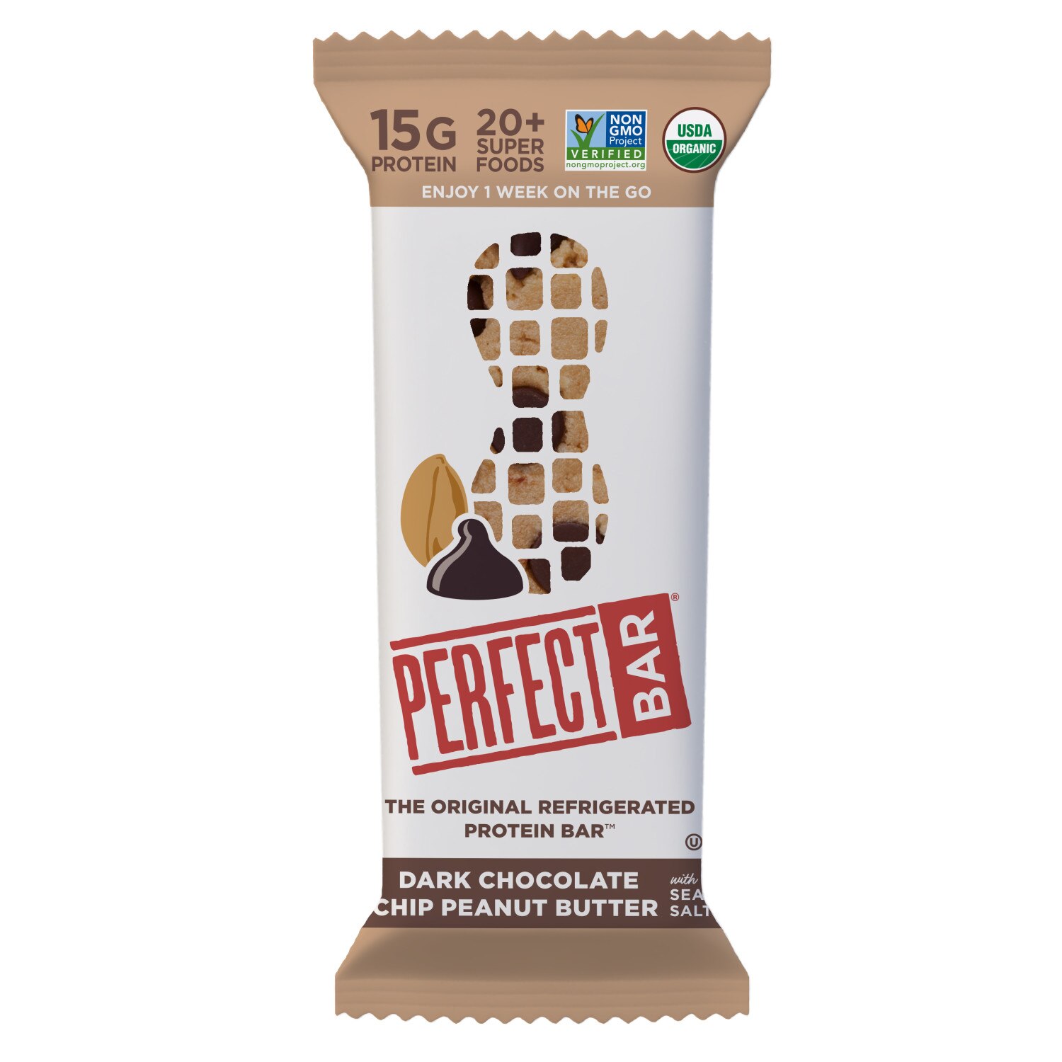 Perfect Bar, Dark Chocolate Chip Peanut Butter Protein Bar, 2.3 oz