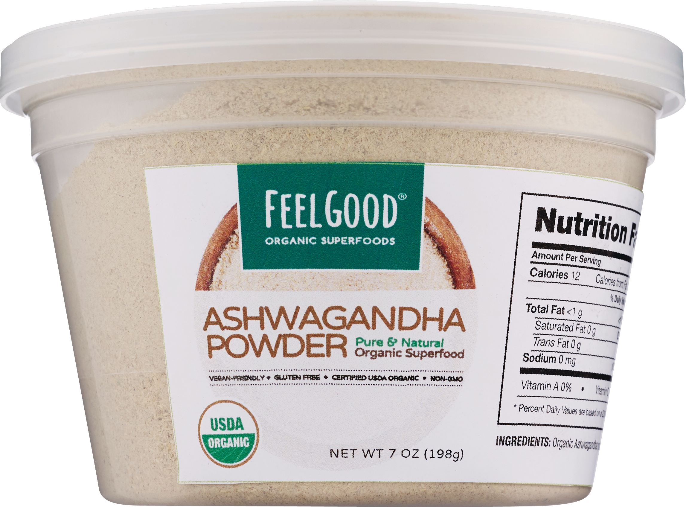 Feel Good Organic Superfood Ashwagandha Powder, 7 OZ