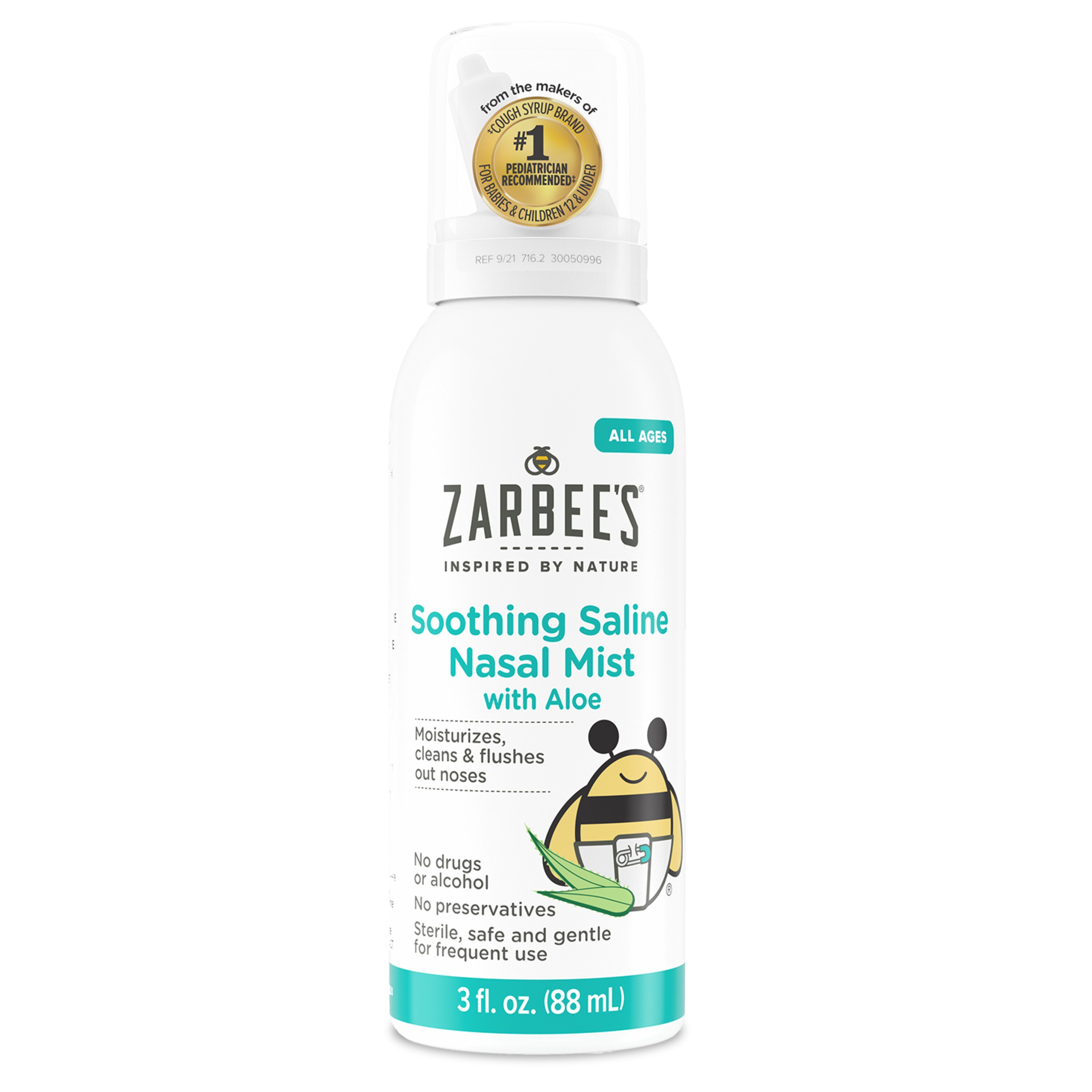 Zarbee's Soothing Saline Nasal Mist with Aloe, 3 OZ