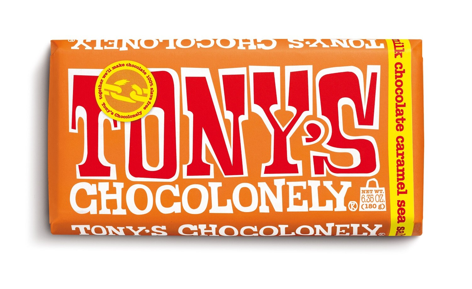 Tony's Chocolonely Milk Caramel Sea Salt Bar, 6.35 oz