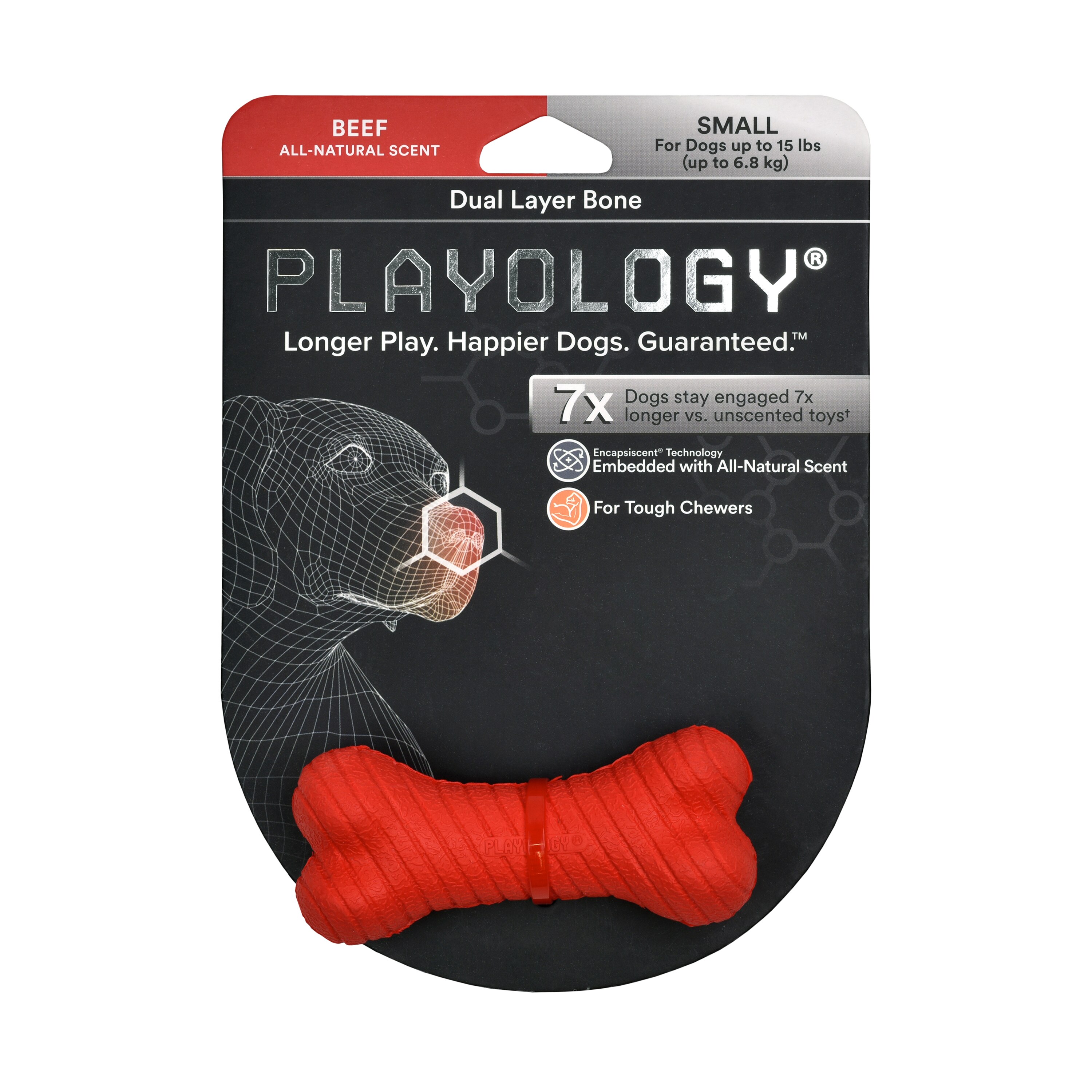 Playology Dual Layer Bone, Beef, Small