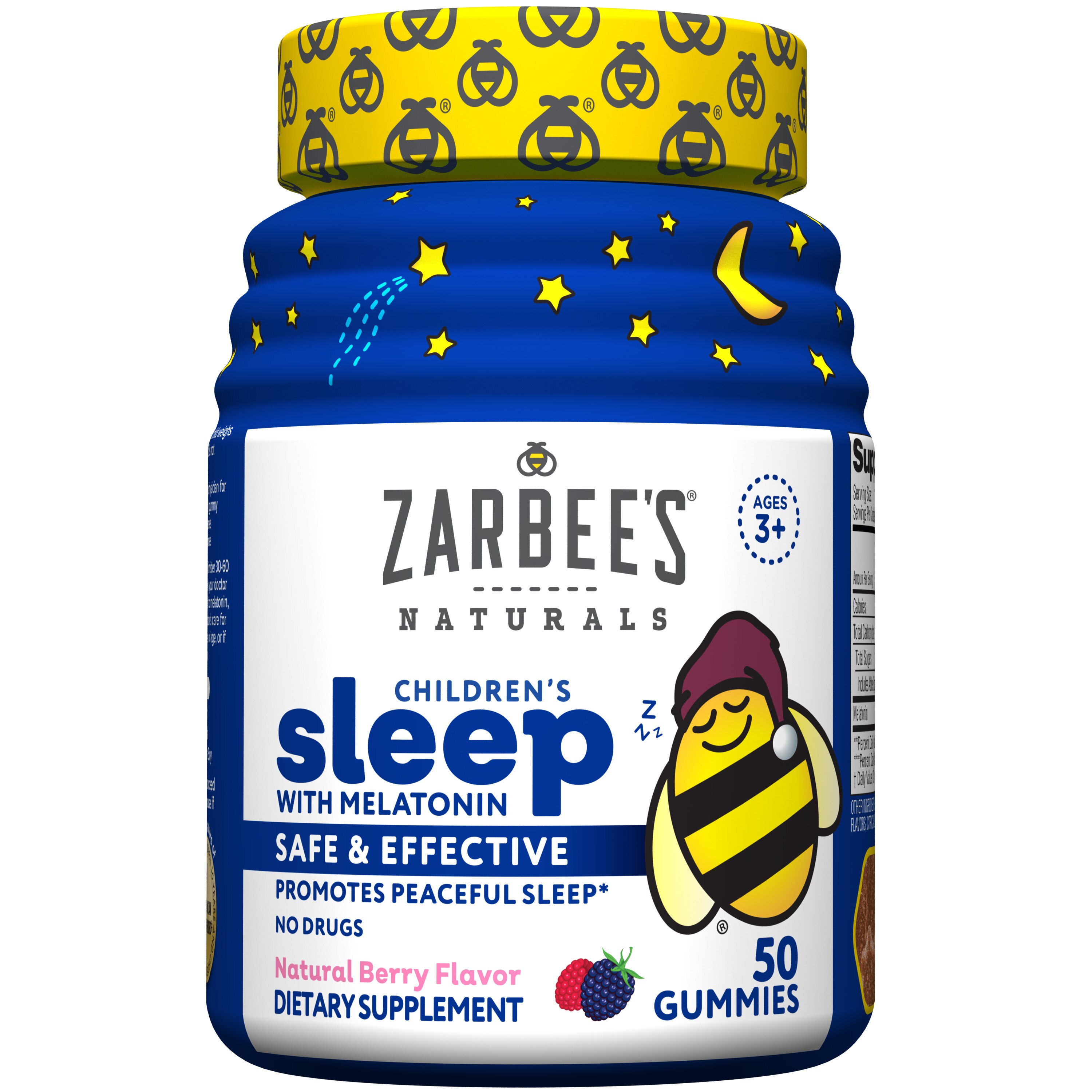 Zarbee's Naturals Children's Sleep with Melatonin Gummies, Natural Berry, 50 CT