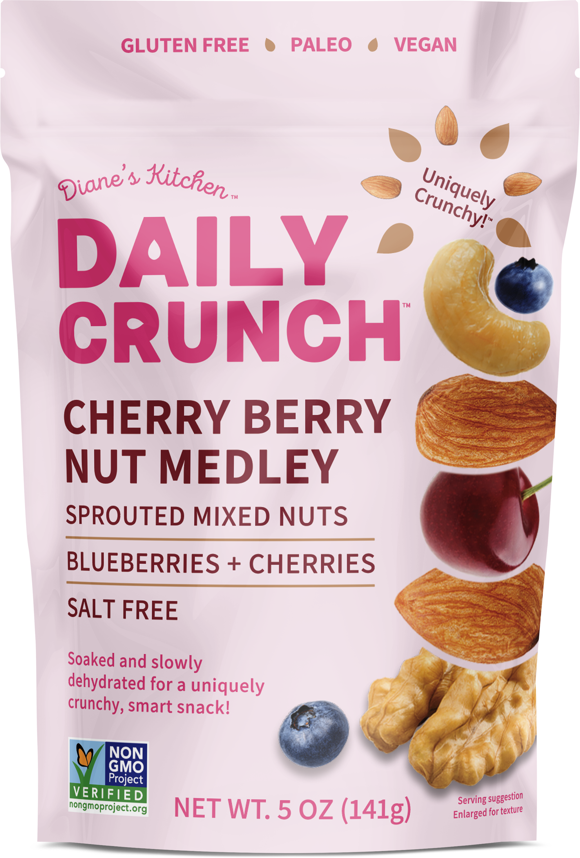 Daily Crunch Cherry Berry Nut Medley Sprouted Mixed Nuts, 5 oz