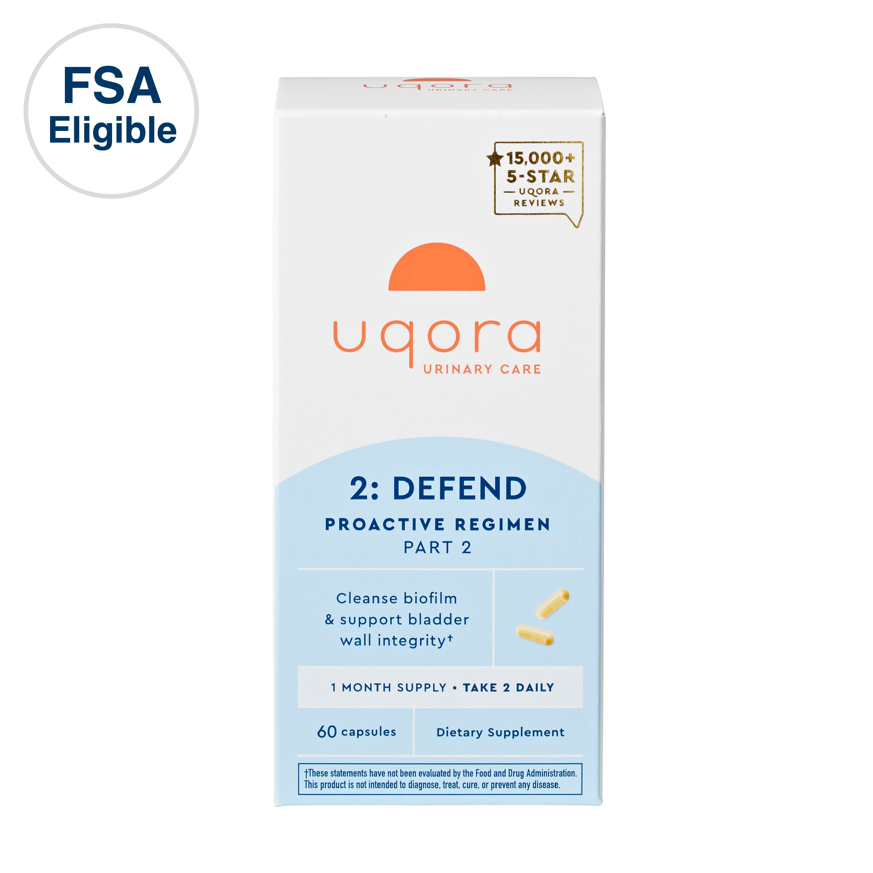 Uqora Defend Urinary Tract Health Biofilm Cleansing Supplement