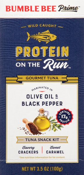 Bumble Bee Protein on the Run Tuna Kit, Olive Oil & Pepper, 3.5 oz