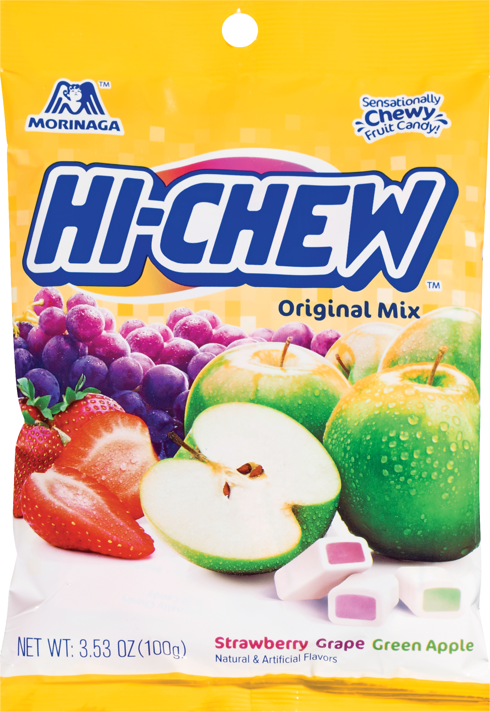 Hi-Chew Original  Mix, Strawberry, Grape & Green Apple Fruit Chews, 3.53 oz