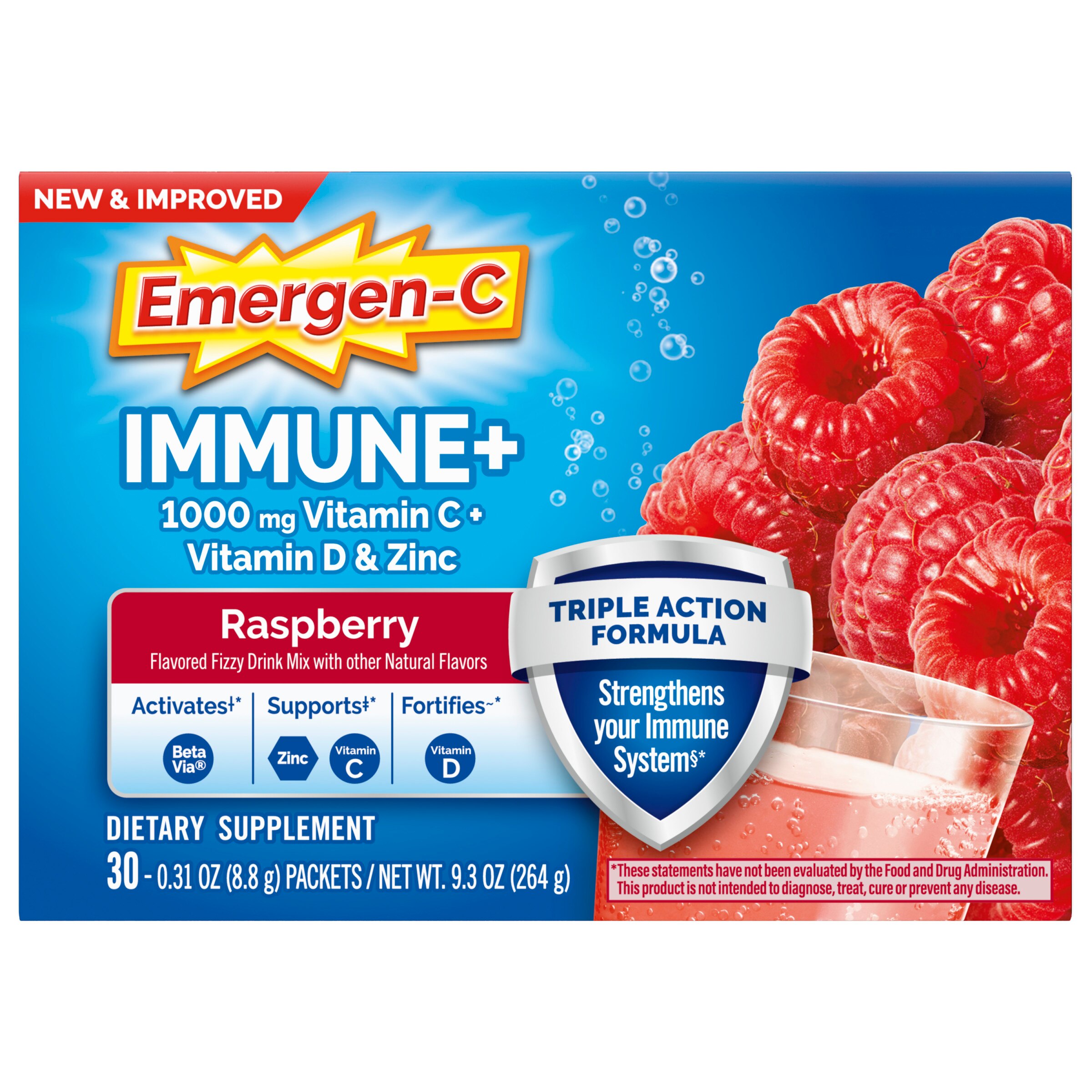 Emergen-C Immune+ 1000mg Vitamin C Powder, 30 CT