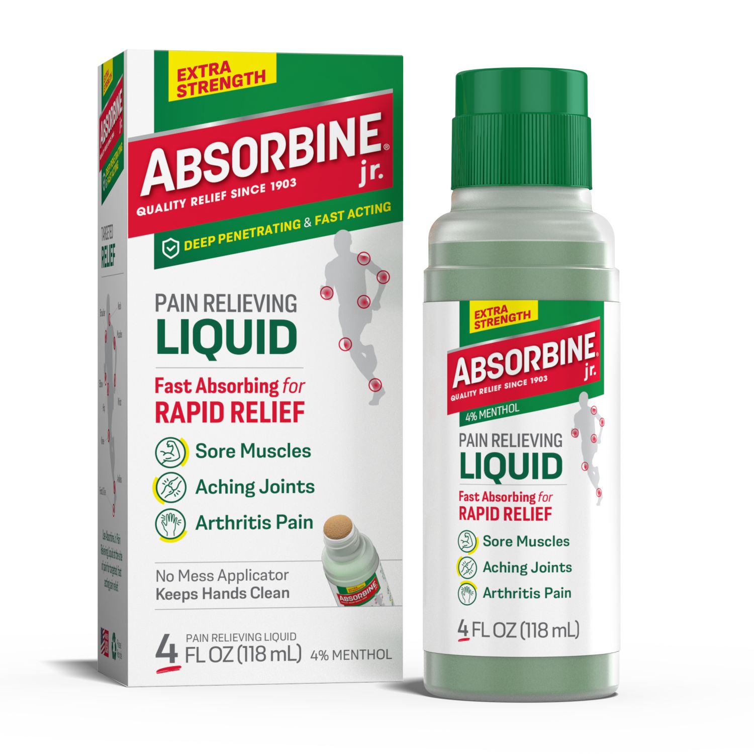 Absorbine Plus Jr. Pain Relieving Liquid, 4 FL OZ