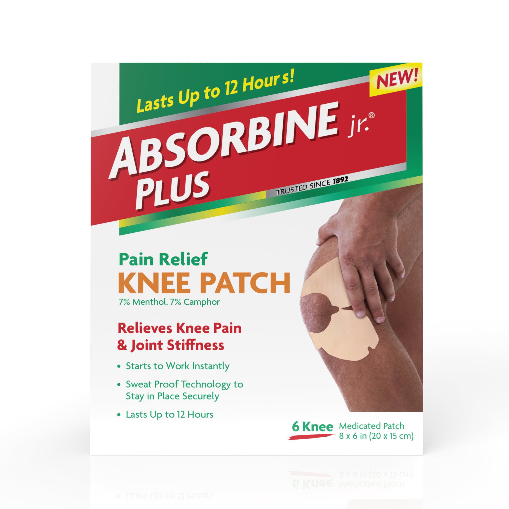 Absorbine Jr. Pain Relief Knee Patch, 6 CT