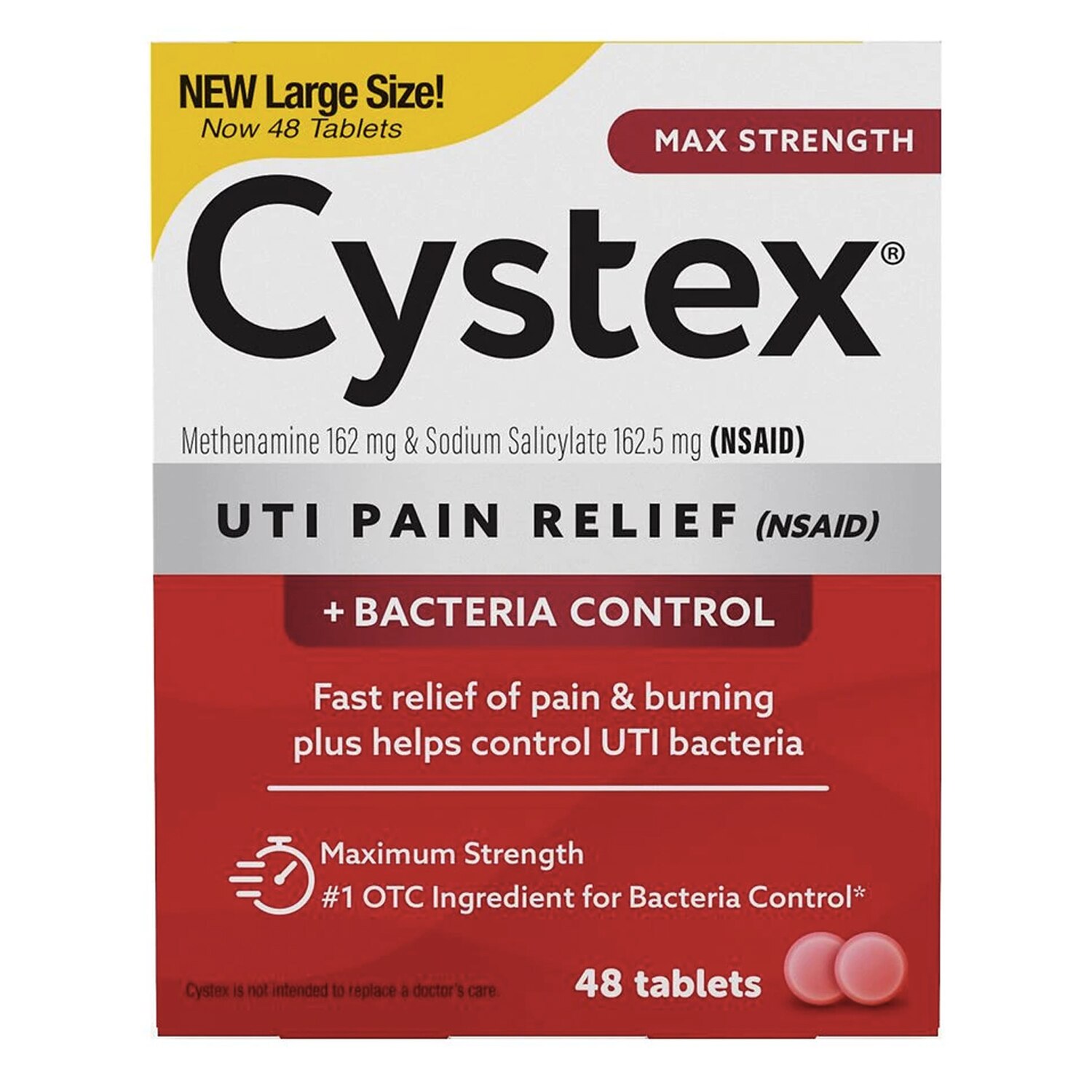 Cystex UTI Pain Relief, Max Strength, 48 CT