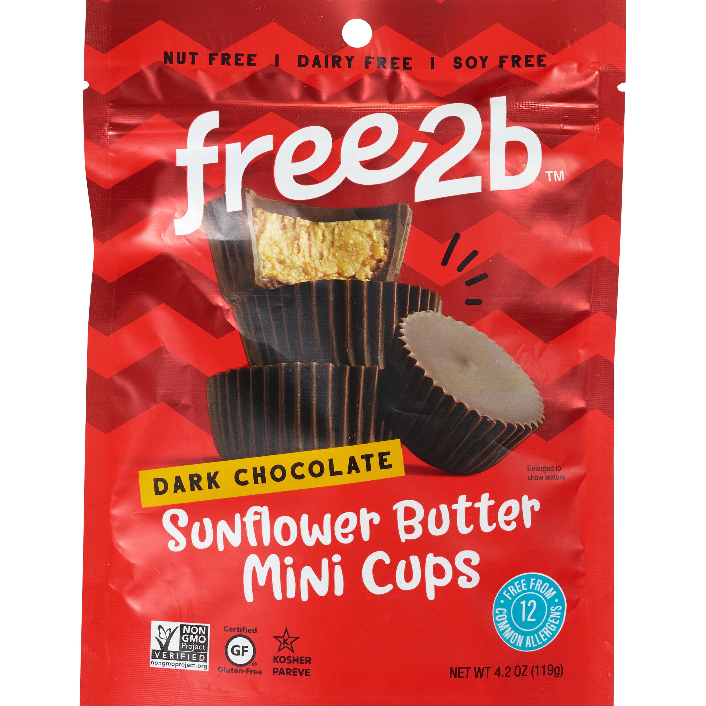 Free2b Dark Chocolate Sunflower Butter Mini Cups