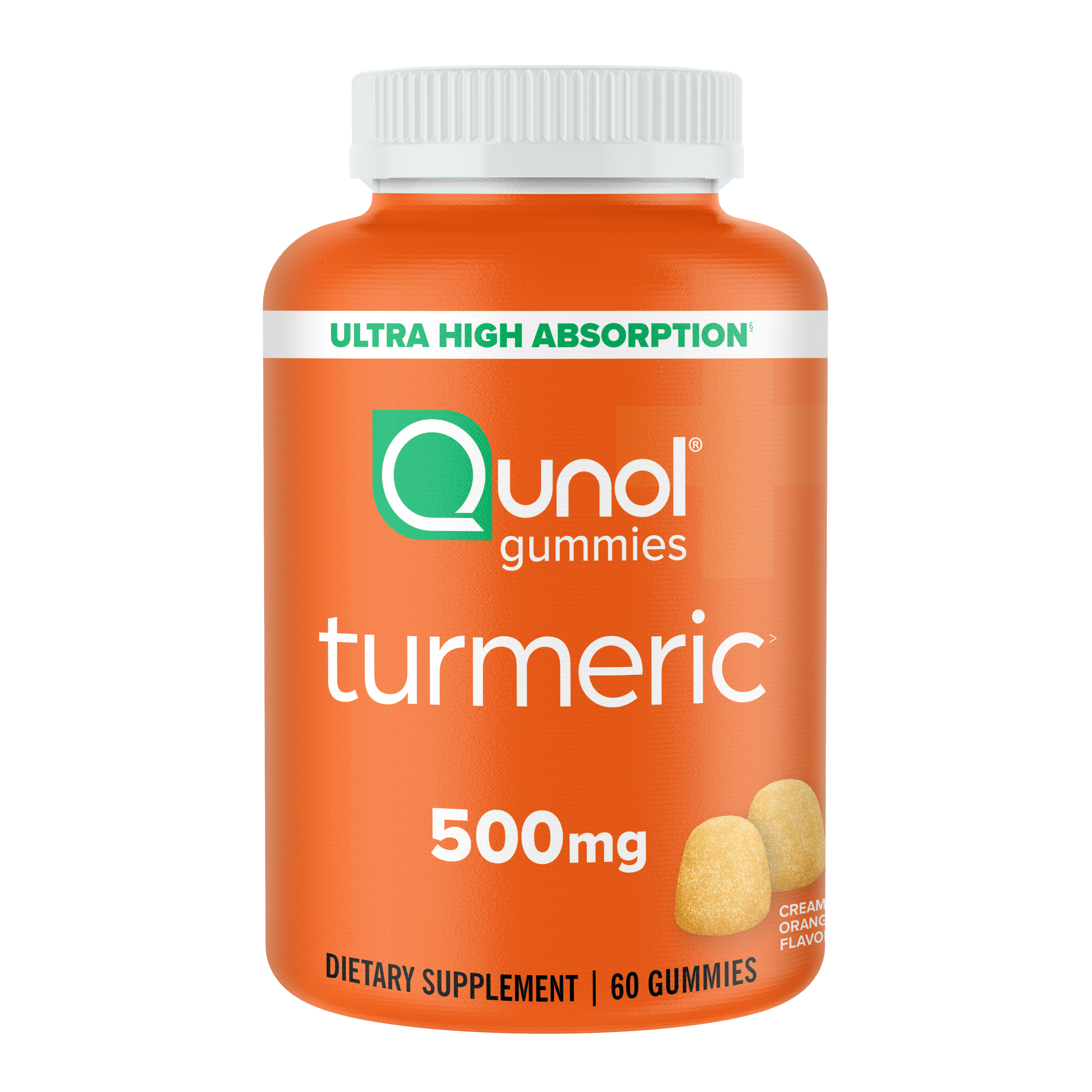 Qunol Turmeric Gummies, Creamy Orange, 60 CT