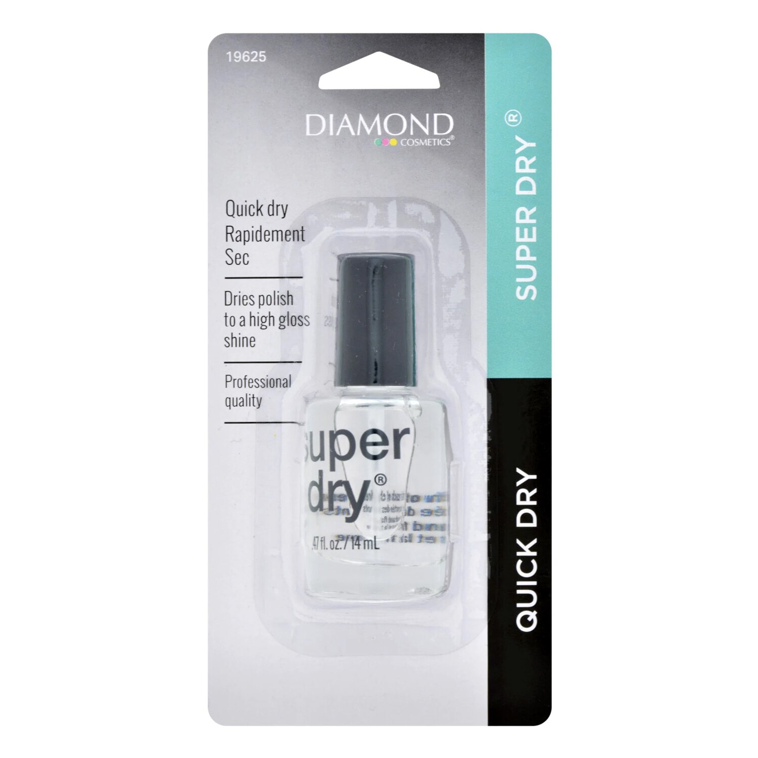 Diamond Cosmetics Quick Dry Nail Top Coat, High Gloss, 0.37 OZ