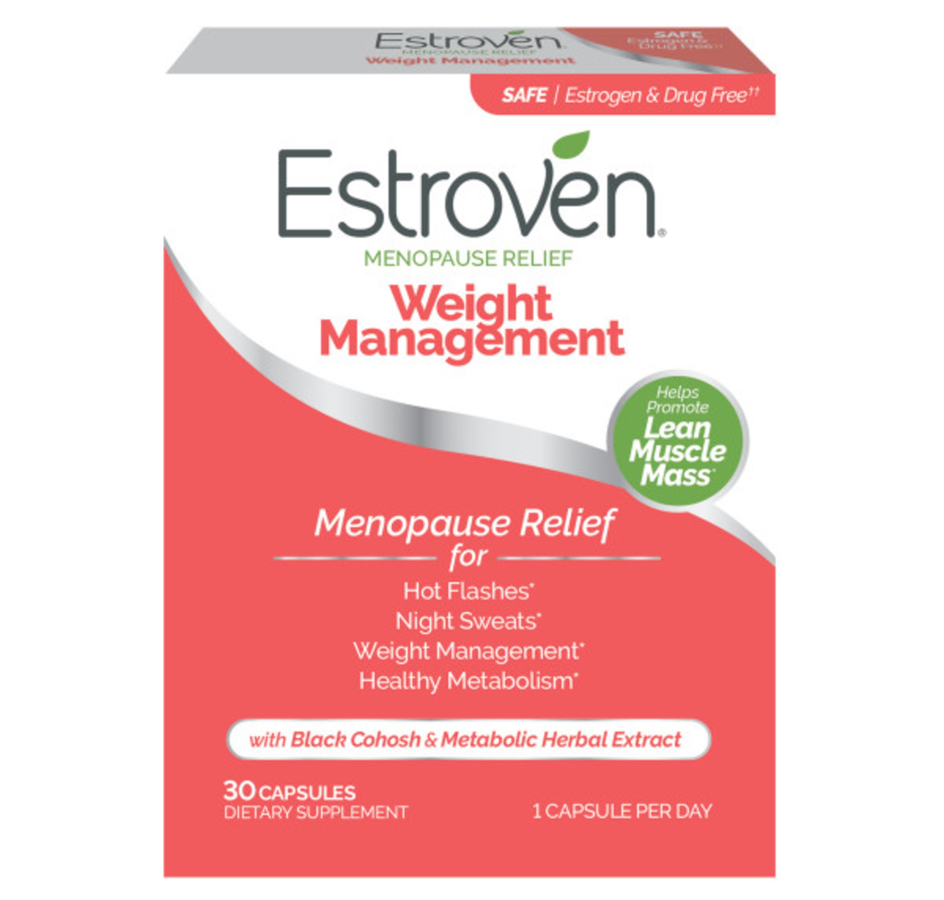 Estroven Menopause Relief & Weight Management, Capsules, 30ct