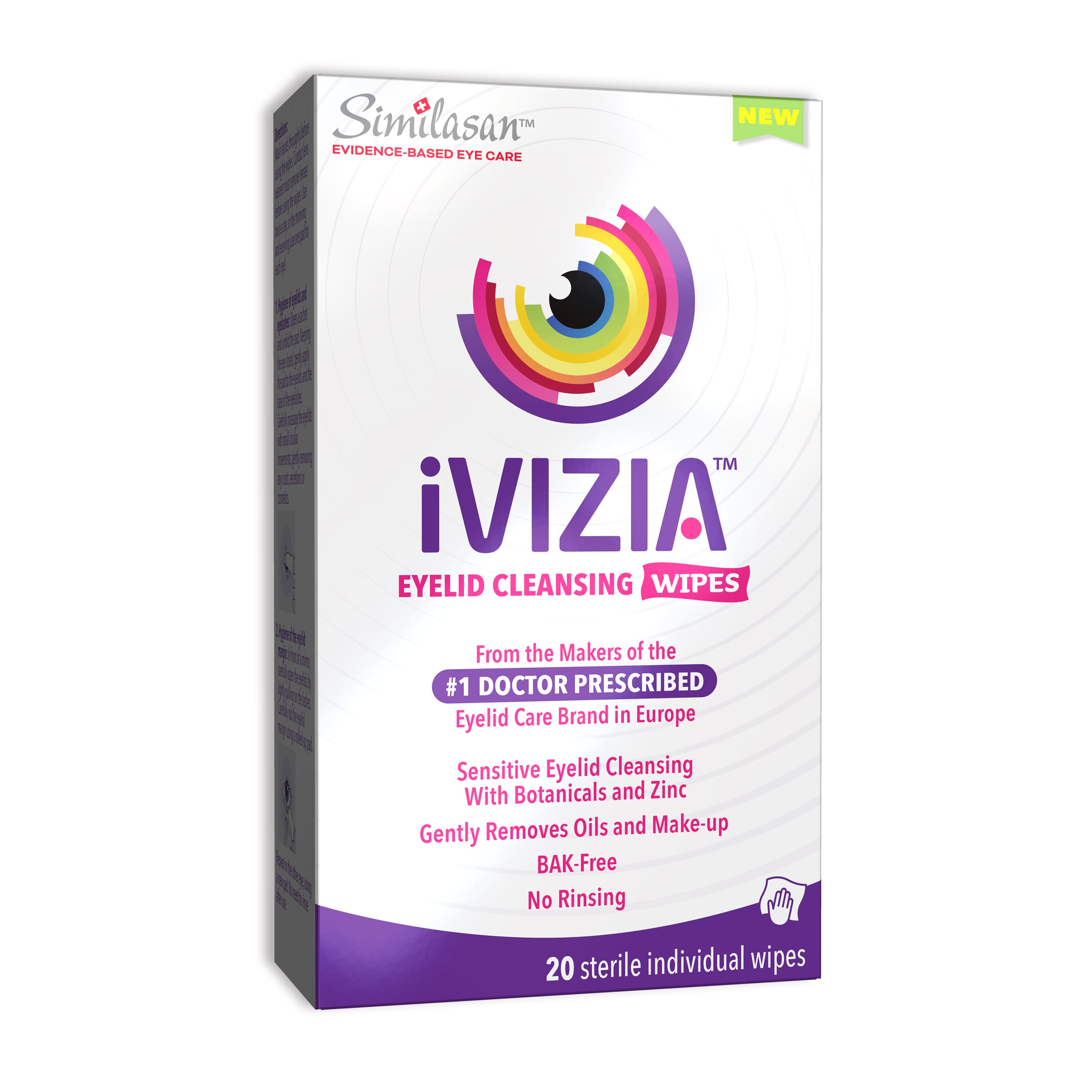 iVIZIA Eyelid Cleansing Wipes for Sensitive Eyelid Cleansing, 20 CT