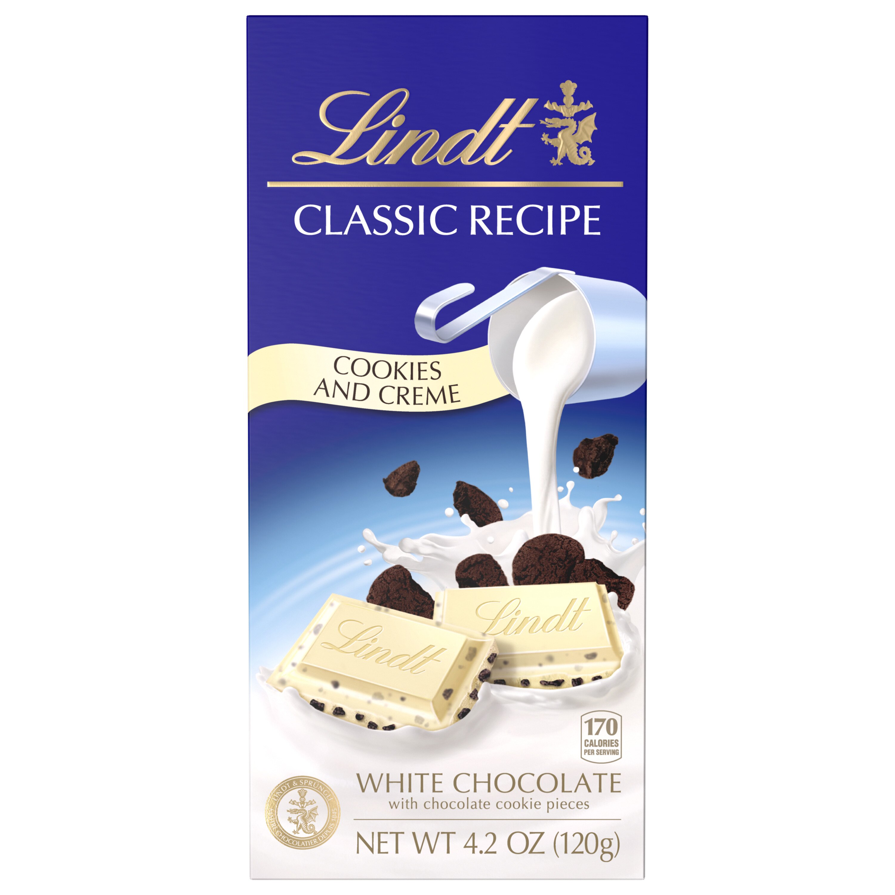 Lindt Classic Recipe Cookies and Creme White Chocolate Candy Bar, 4.2 oz