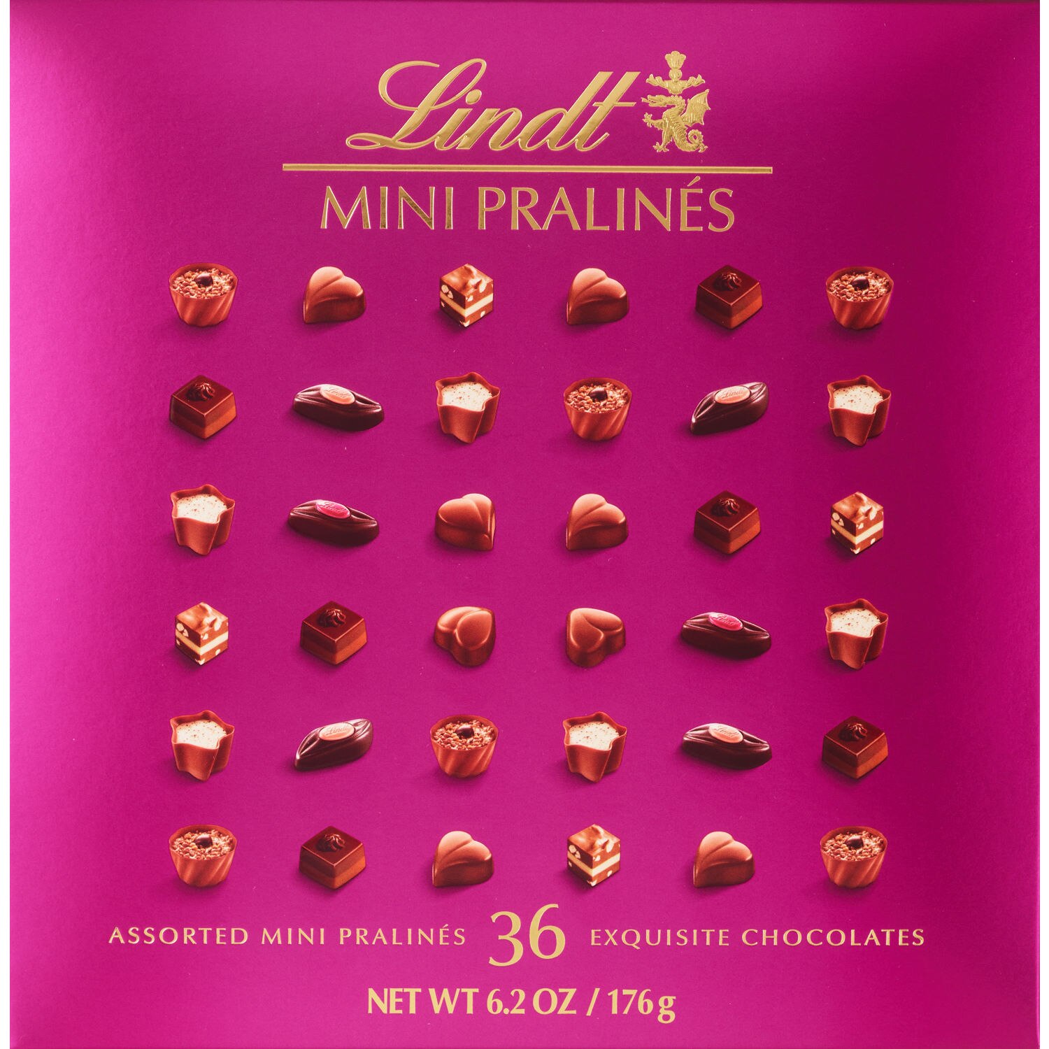 Lindt Mini Pralines, Assorted Chocolate Pralines with Premium Filling Box, 6.2 oz