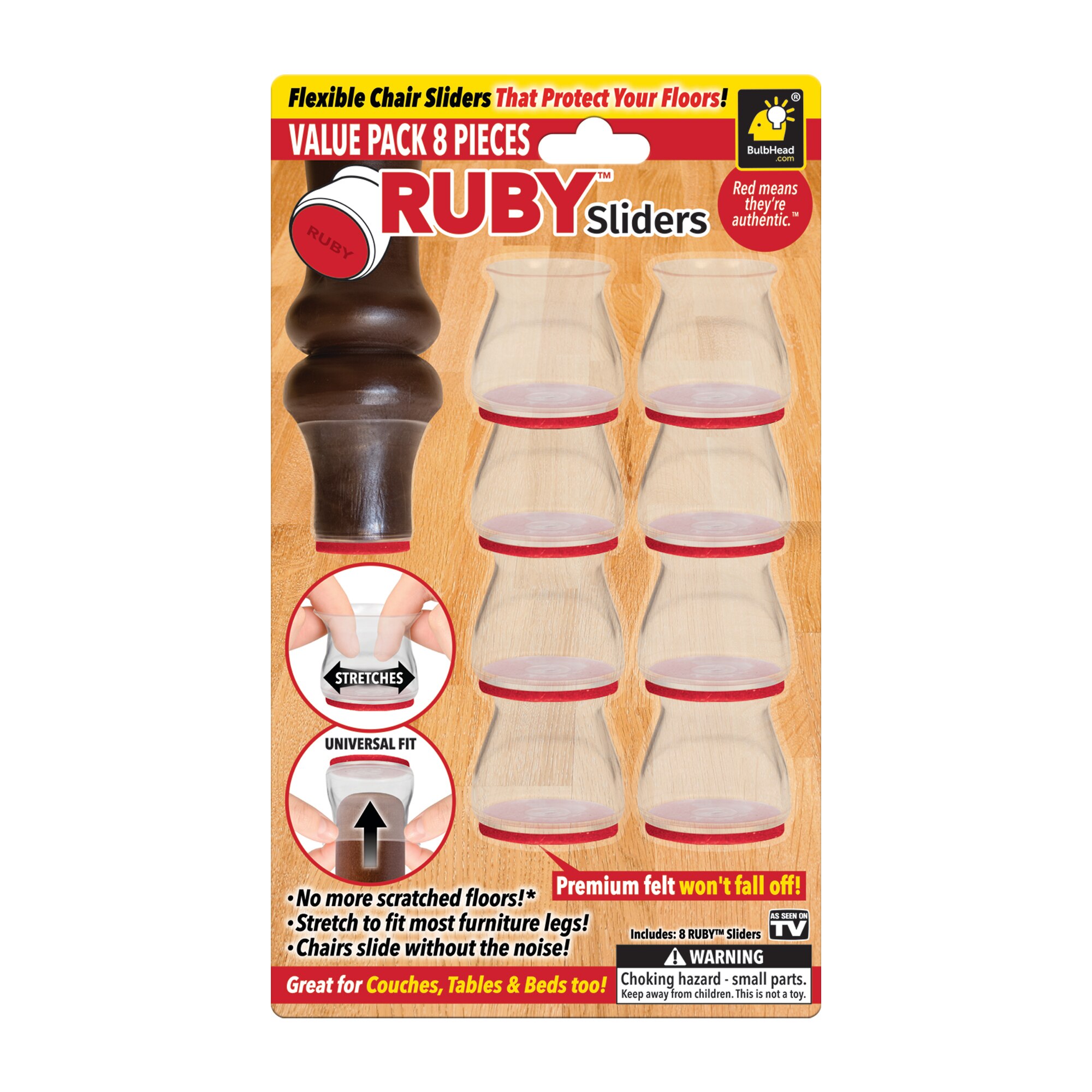 Ruby Sliders Flexible Furniture Sliders, 8 ct