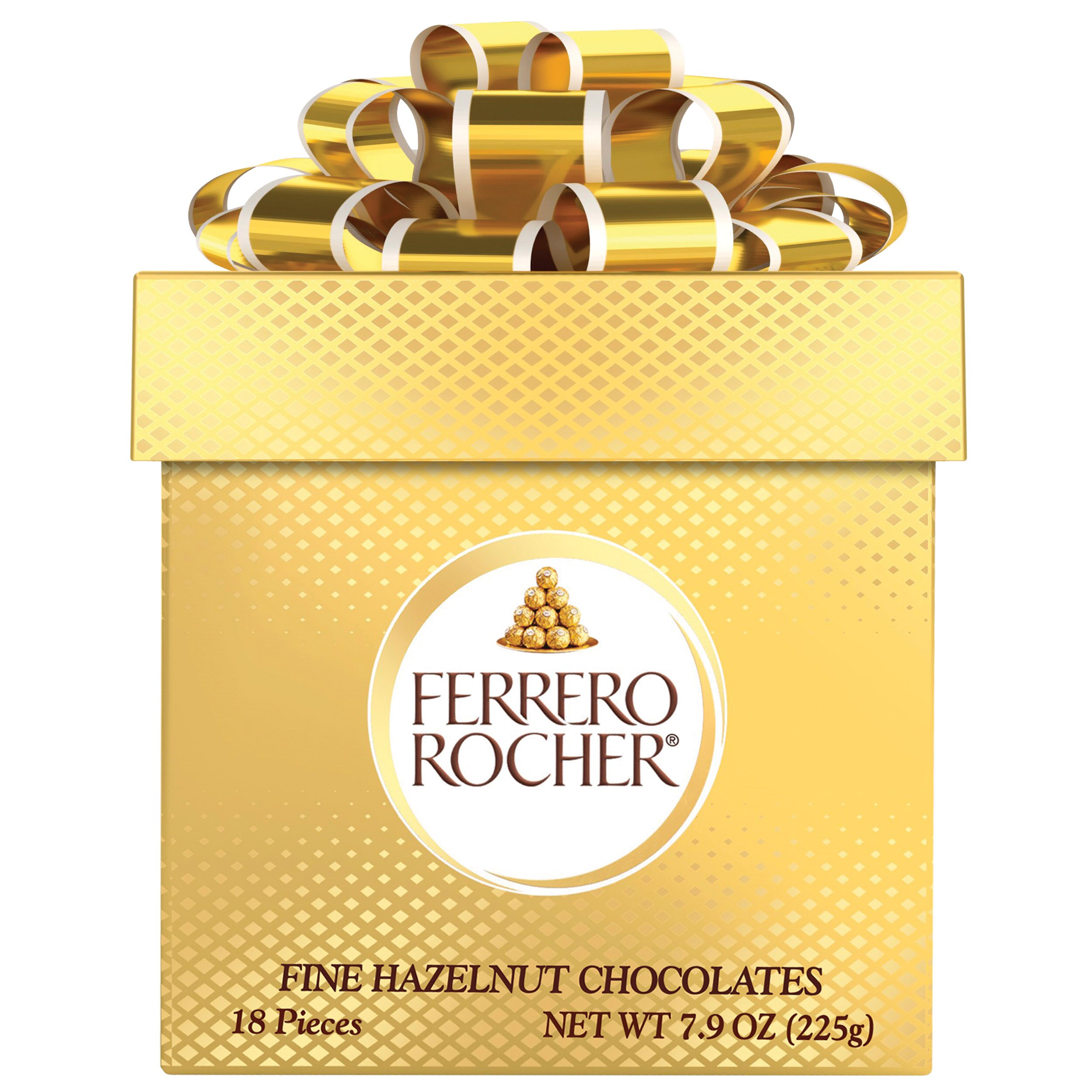 Ferrero Rocher Gold Ribbon Gift Cube, 18 ct, 7.9 oz