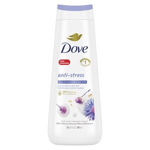 Dove Sulfate Free Anti-Stress Body Wash with Blue Chamomile and Oat Milk, 20 OZ