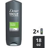 Dove Men Care Extra Fresh Body and Face Wash, 18 oz, 2/Pack, thumbnail image 5 of 5