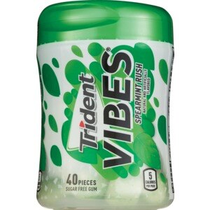 Trident Vibes Sugar Free Gum, Spearmint Rush, 40 ct