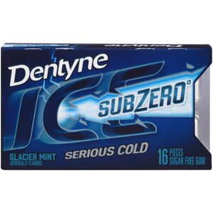 Dentyne Ice Sub Zero Sugar Free Gum, Glacier Mint, 16 ct