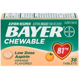 Aspirin Regimen Bayer, 81mg Chewable Tablets, Pain Reliever, 36/Pack, thumbnail image 1 of 5
