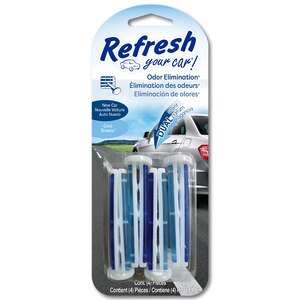 Refresh Your Car Odor Elimination Vent Sticks, New Car Scent, 4 CT