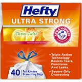 Hefty Ultra Strong Tall Kitchen Drawstring Trash Bags, 13 Gallon, 40 CT, thumbnail image 2 of 7