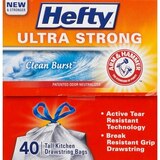 Hefty Ultra Strong 13 Gallon Tall Kitchen Drawstring Bags, 40 Bags, thumbnail image 3 of 8