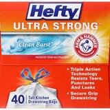 Hefty Ultra Strong 13 Gallon Tall Kitchen Drawstring Bags, 40 Bags, thumbnail image 4 of 8