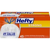 Hefty Strong Drawstring Tall Kitchen Bags 13 Gallon, 45 ct, thumbnail image 1 of 5