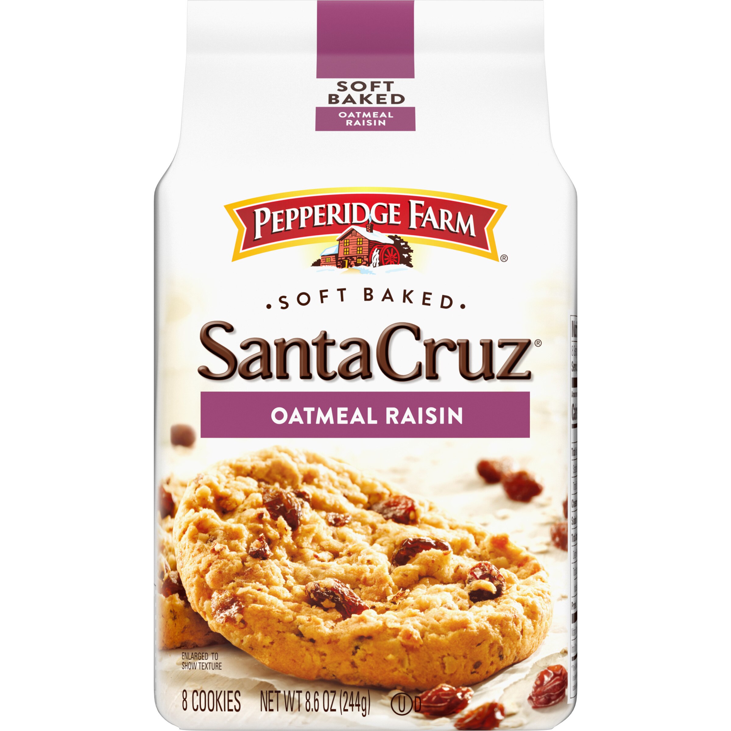 Pepperidge Farm Santa Cruz Soft Baked Oatmeal Raisin Cookies, 8.6 Oz