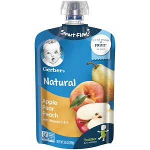 Gerber Apple, Pear and Peach Food Pouch, 3.5 OZ