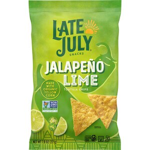 LATE JULY Snacks Jalapeno Lime Tortilla Chips, 7.8 Oz