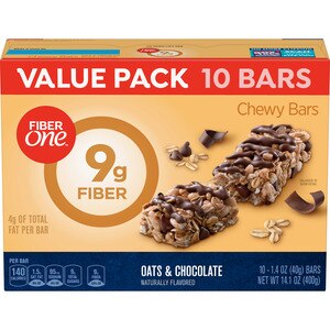 Fiber One Oats & Chocolate Chewy Bars Value Pack, 10 CT