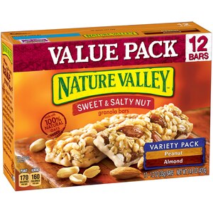 Nature Valley Sweet & Salty Nut Granola Bar Variety Pack of Peanut and Almond, 12 ct, 1.2 oz Bars
