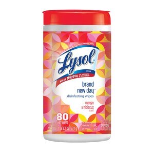 Lysol Brand New Day Disinfecting Wipes, Mango & Hibiscus, 80 CT