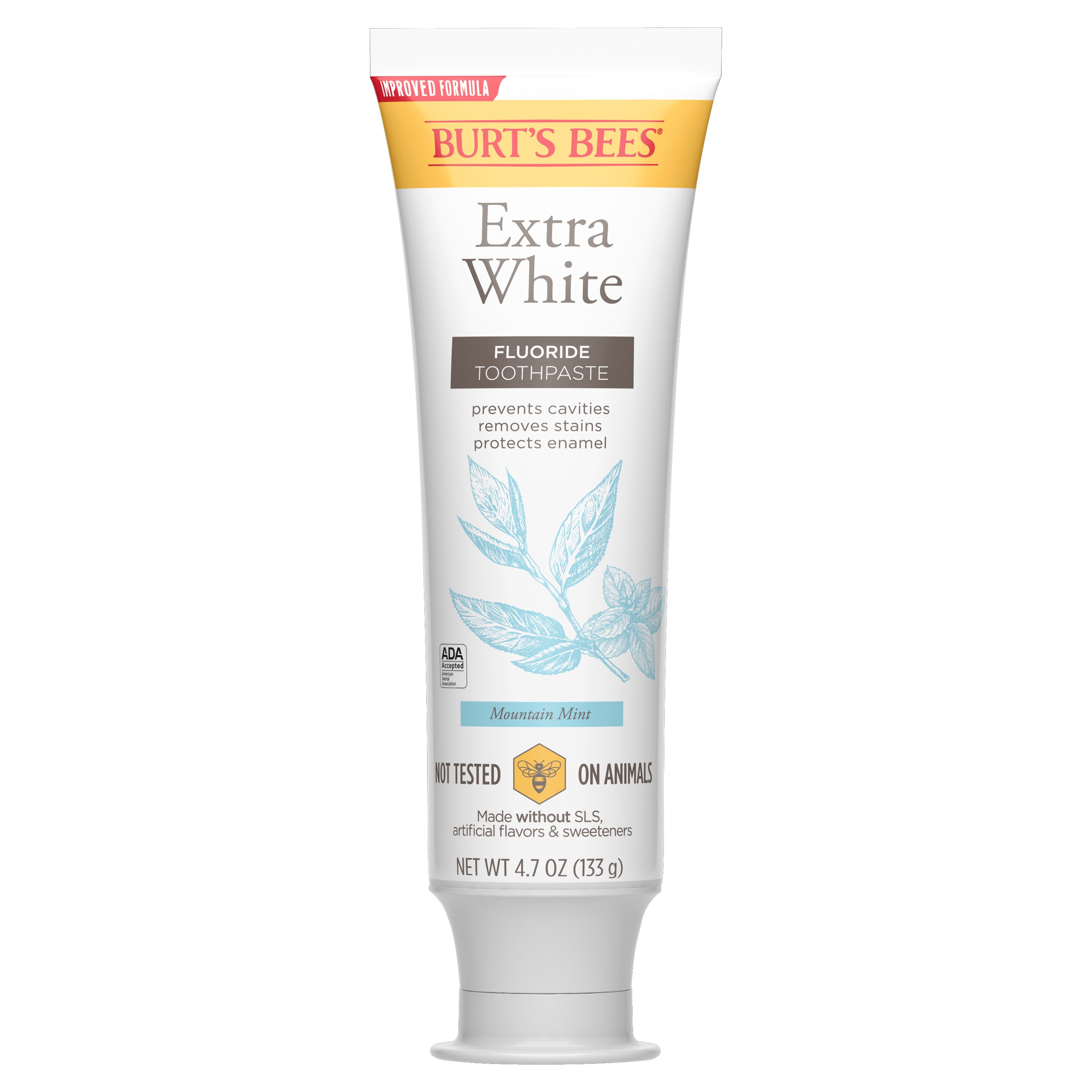 Burt's Bees Extra White Fluoride Toothpaste, Mountain Mint, 4.7 oz