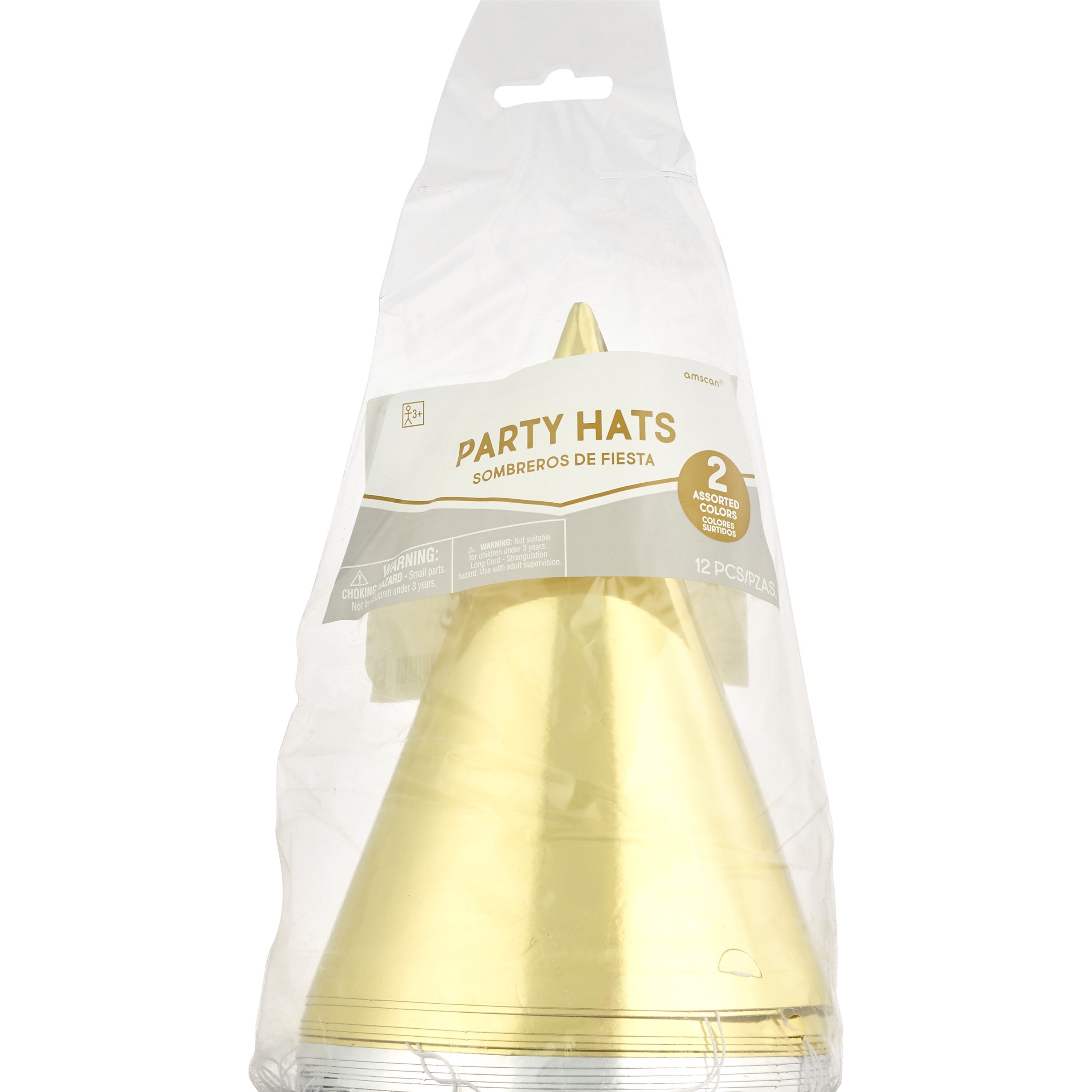 Amscan Party Impressions Cone Party Hats, Silver & Gold