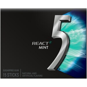 5 Gum React Mint Sugarfree Gum, 15 ct