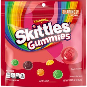 Skittles Original Gummy Candy, Sharing Size Bag, 12 oz