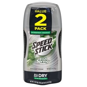 Speed Stick Irish Spring 24-Hour Antiperspirant & Deodorant, Stick Original, 2.7 OZ, 2 Pack