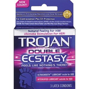 Trojan Double Ecstasy Condoms, 3 CT