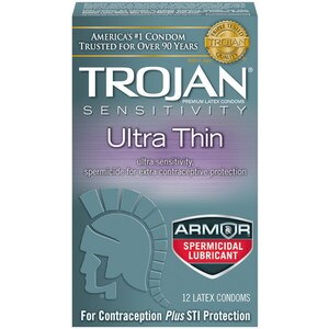 Trojan Ultra Thin, Lubricant Latex Condoms, 12 CT