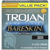 Trojan BareSkin Premium Lubricant Latex Condoms, thumbnail image 1 of 1