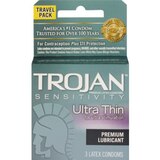 Trojan Ultra Thin Condoms, Travel Pack, 3 CT, thumbnail image 1 of 2