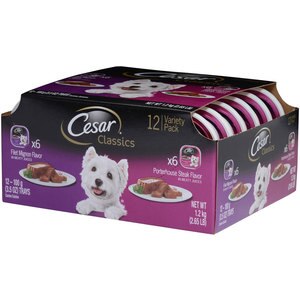 Cesar Canine Cuisine Variety Pack Filet Mignon & Porterhouse Steak Dog Food, 12 CT